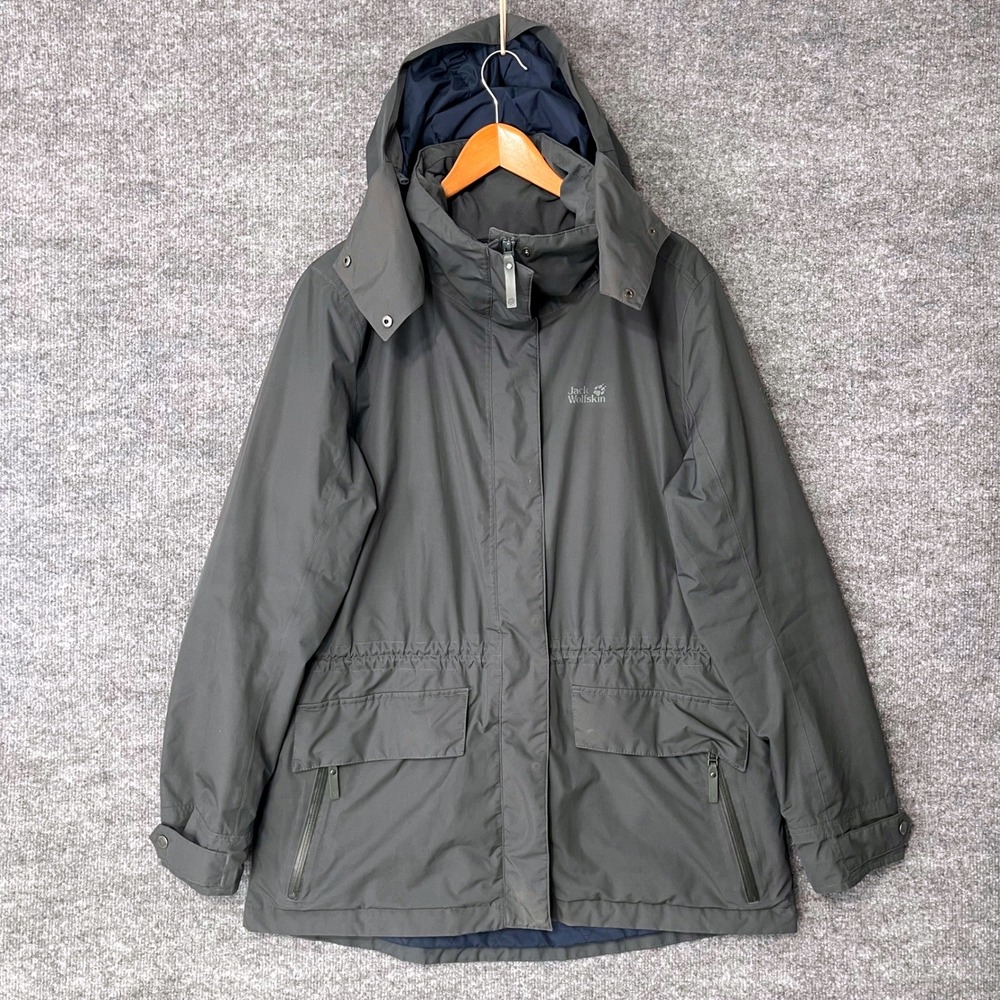 Jack Wolfskin Texapore Ecosphere 3in1 System Short Parka Jacket Gray Womens L